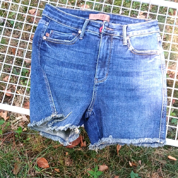 Judy BLUE JEAN CUTOFF SHIORTS - Picture 1 of 5